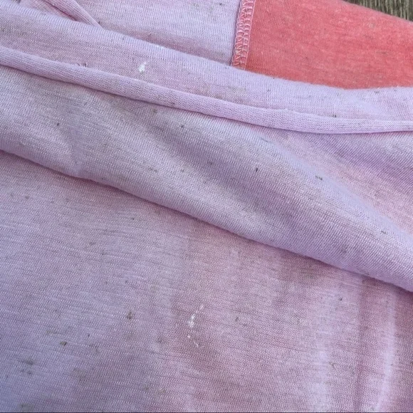 Entro Linen Blend Color Block Rainbow V-Neck Shirt - Picture 4 of 4